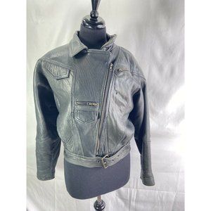 Vintage FOXRUN S Motorcycle Leather MOTO Jacket Cr
